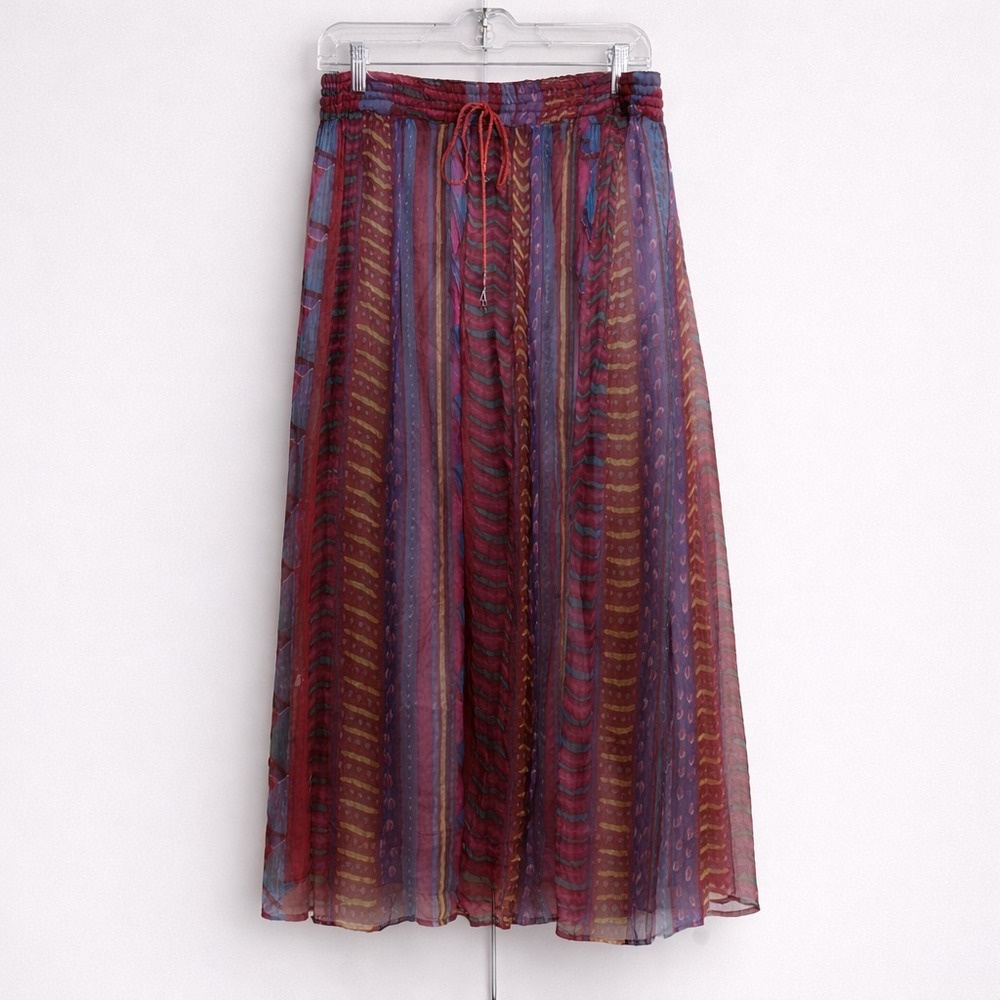 Unbranded Skirt Womens Size L / XL Midi Multicolor Elastic Waist Boho Festival